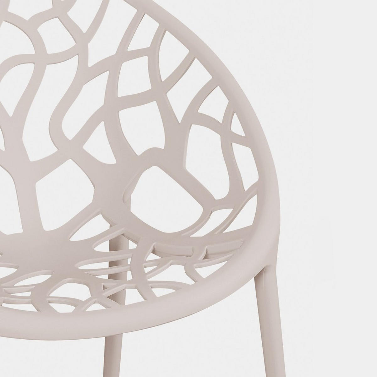 GARTENSTUHL Rhona Beige 52 cm x 79 cm 4er-Set - Beige, Kunststoff (52/79/60cm) - Klast Home