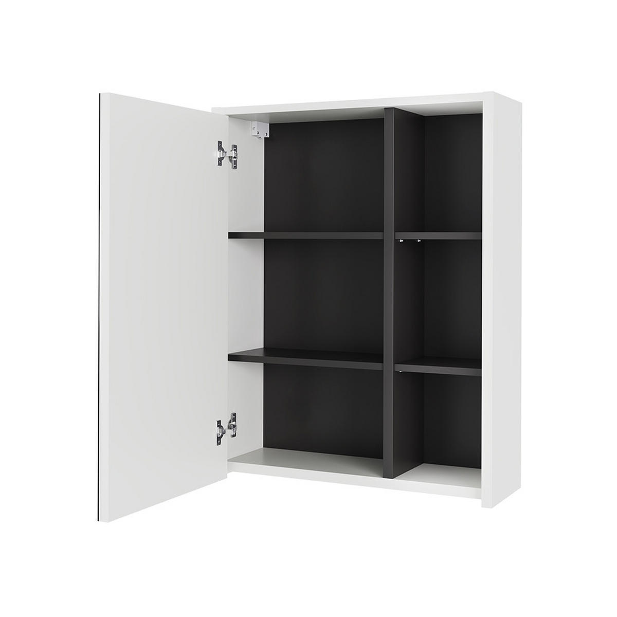 KOUPELNOVÁ SKŘÍŇKA SE ZRCADLEM Viola Bílá/šedá - bílá, kompozitní dřevo (60/75/18cm) - Vicco