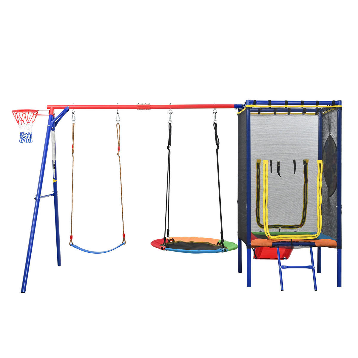 SPIELGERÄT Outdoor Kinder Trampolin Schaukel Rutsche - Multicolor, Metall (336/217cm) - LEBENLANG