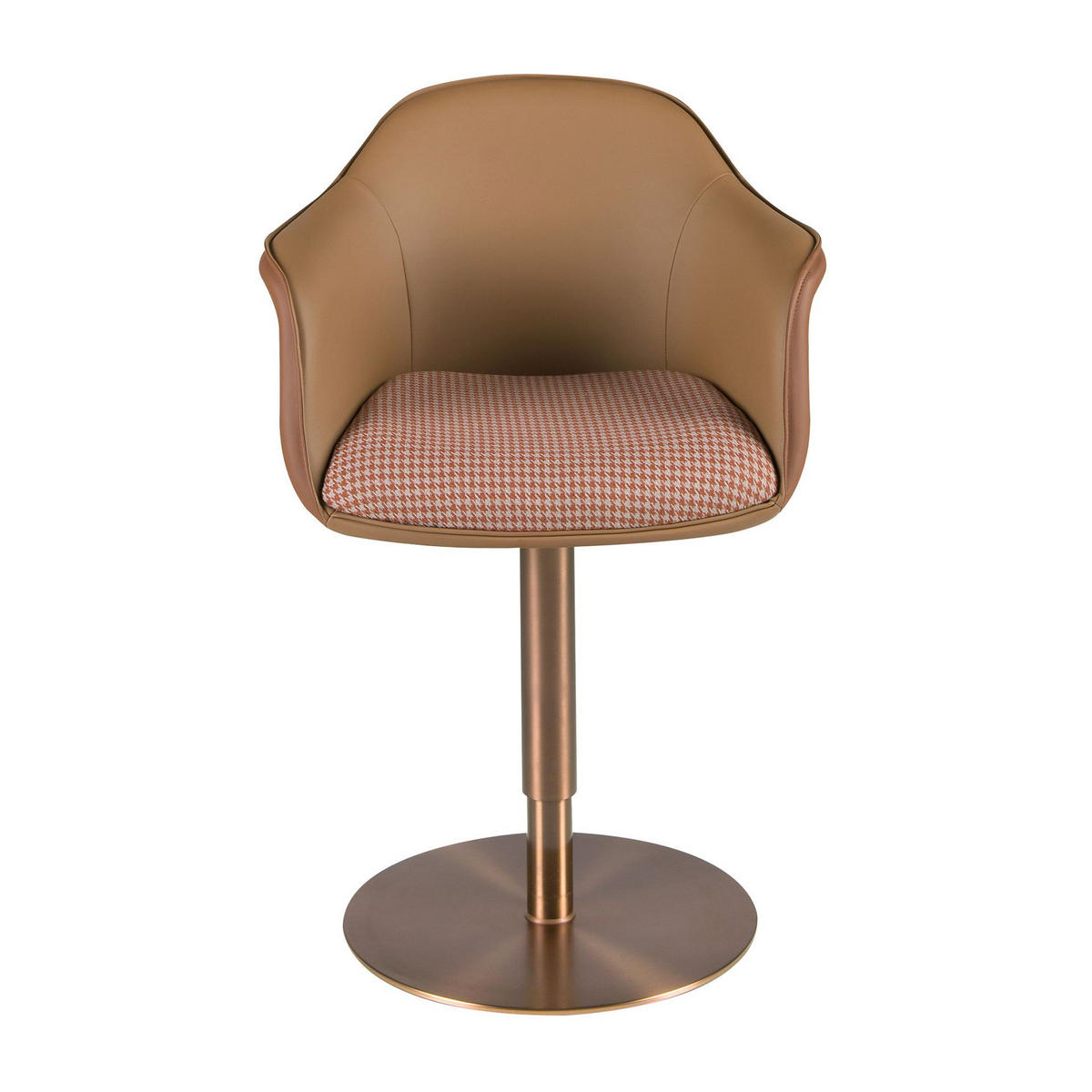 STUHL aus terrakottabraunem und beigem Stoff 60/54/77 cm - Pink/Terracotta, Leder/Textil (60/77/54cm) - ANGEL CERDA