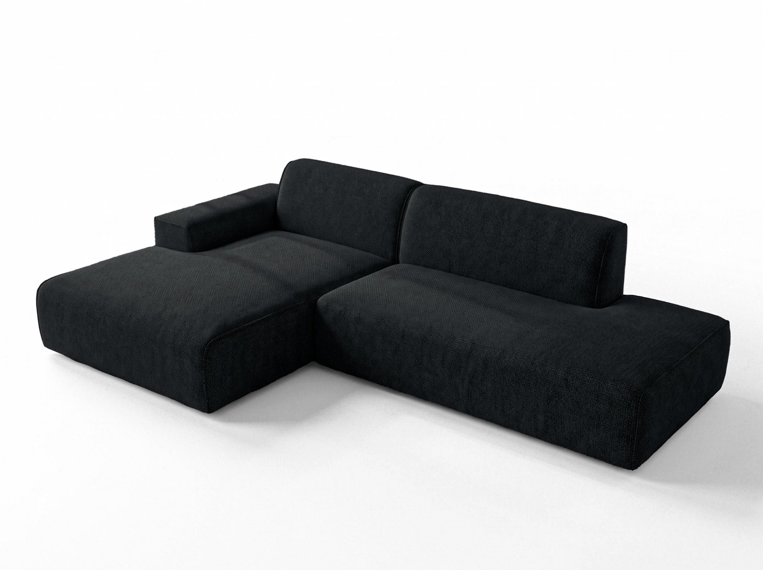 ECKSOFA L Form Didim Duo Dunkelgrau 288/162/80 cm – stilvolle kleine Eckcouch Links - Dunkelgrau/Schwarz, Kunststoff/Textil (288/162cm) - AX Living