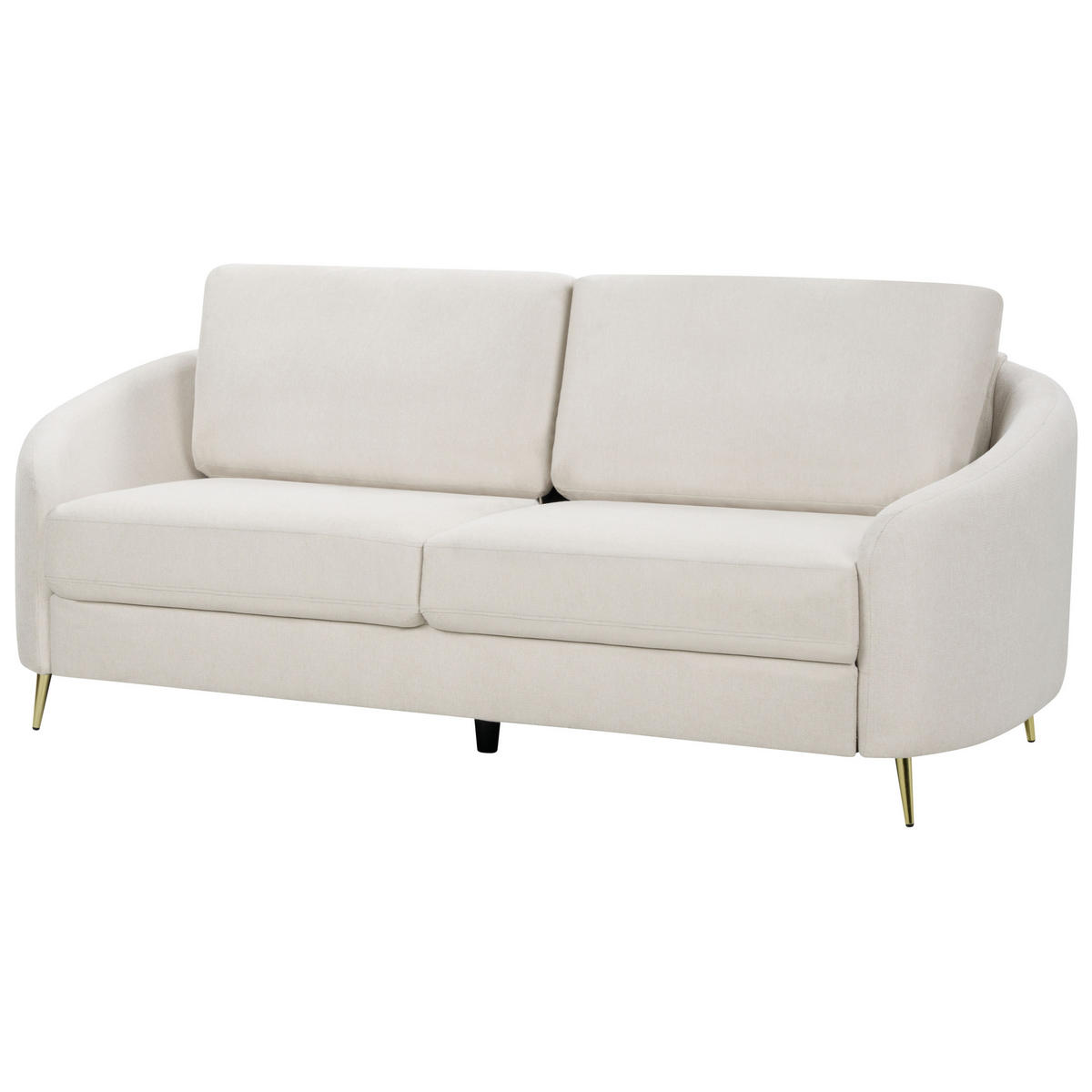 3-SITZER-SOFA Hellbeige/Gold Trosa - Beige/Goldfarben, Textil (203/88/86cm) - Beliani