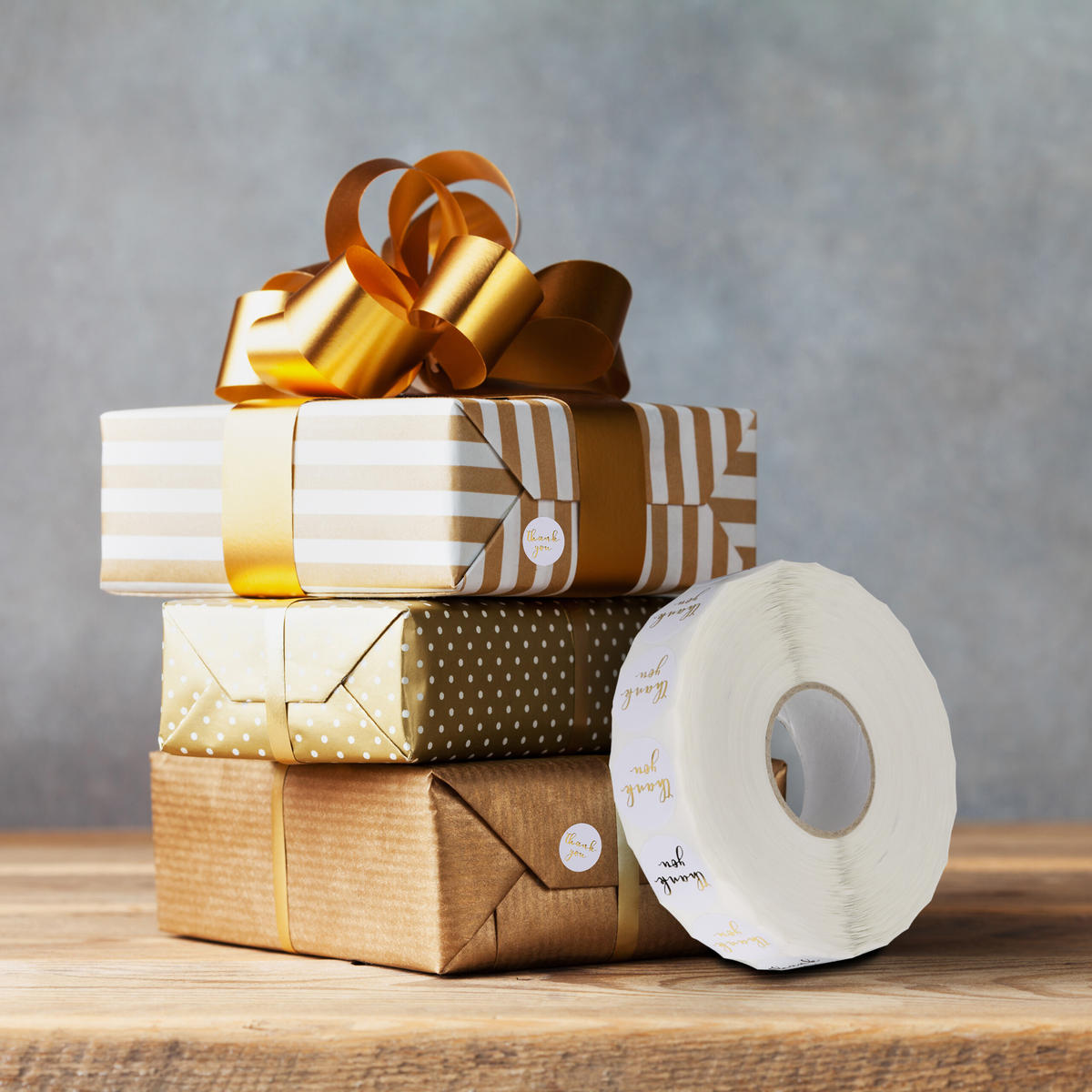 2500xDANKE-AUFKLEBER - Weiß, Papier/Kunststoff (11/3/11cm) - Relaxdays