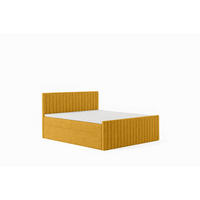 BOXBETT Mit Matratze Und Bettkasten, Chenille-Stoff Flow, Gelb, 120x200 cm, H2-Pocket, DEMETER - Gelb, Holz (120/200cm) - Kaiser Möbel