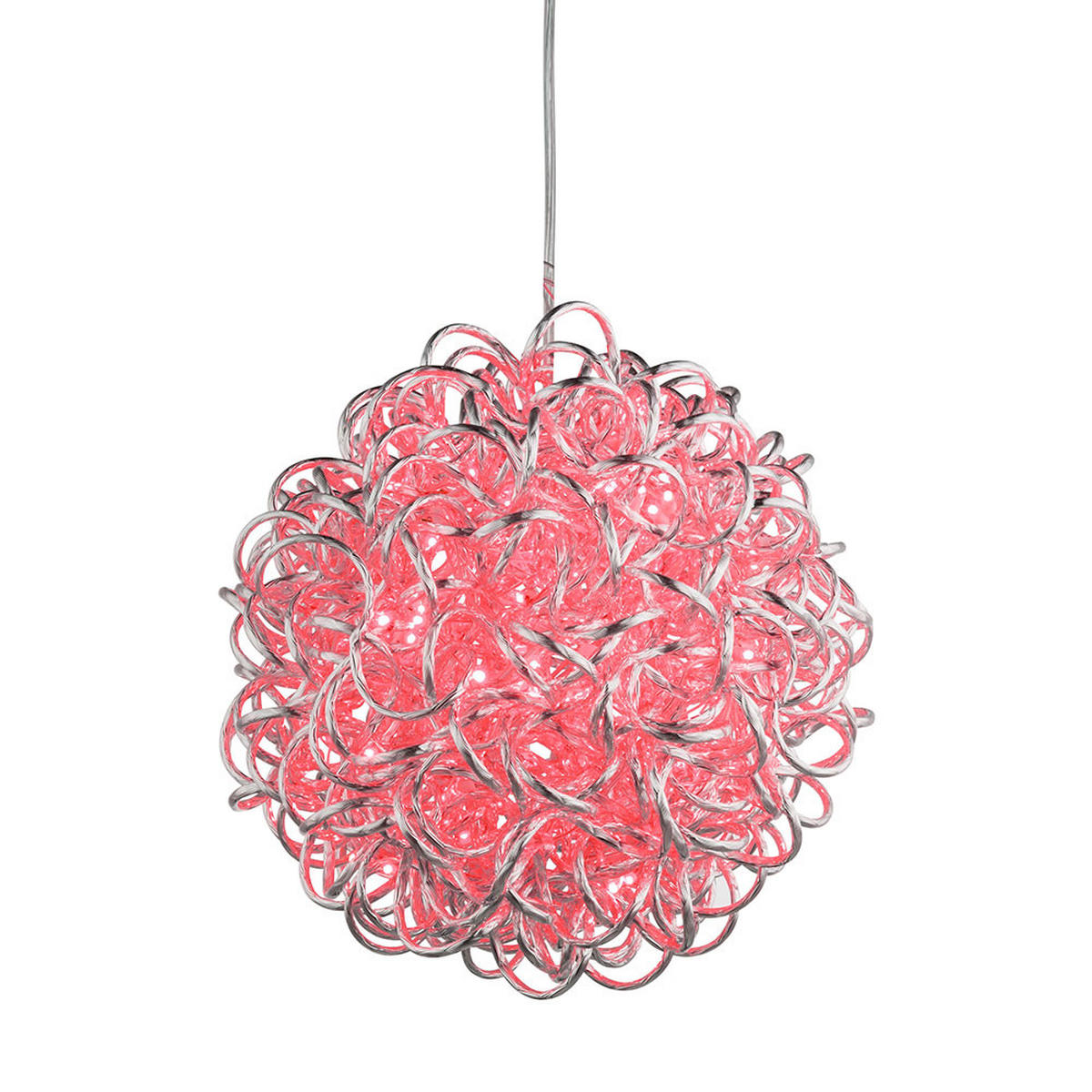 LED HÄNGELEUCHTE Kugelgeflecht Silber - Silberfarben, Metall (28/28/150cm) - Globo Lighting