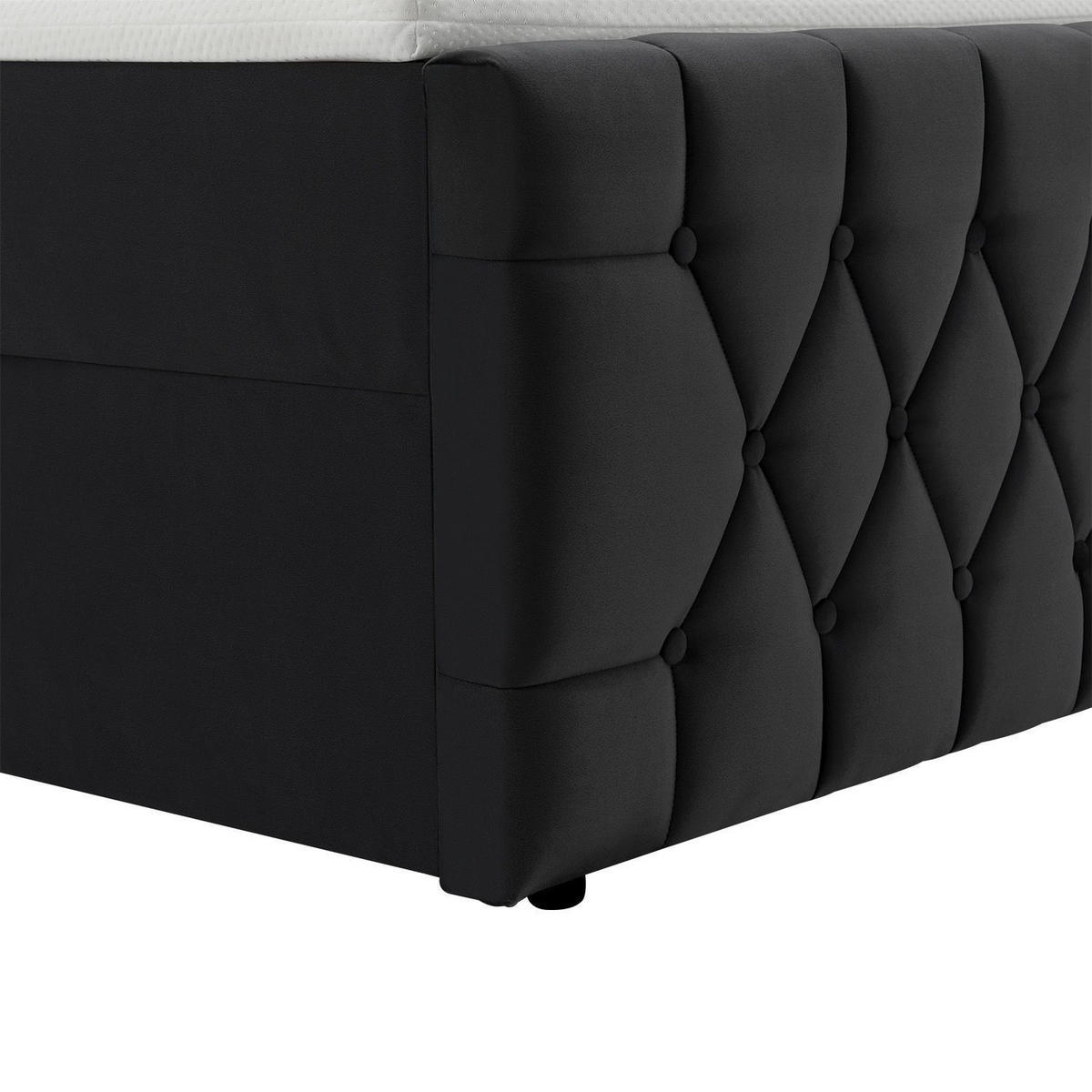 BOXBETT Leona Schwarz Samt 140x200 cm - Schwarz, Textil (140/200cm) - Juskys
