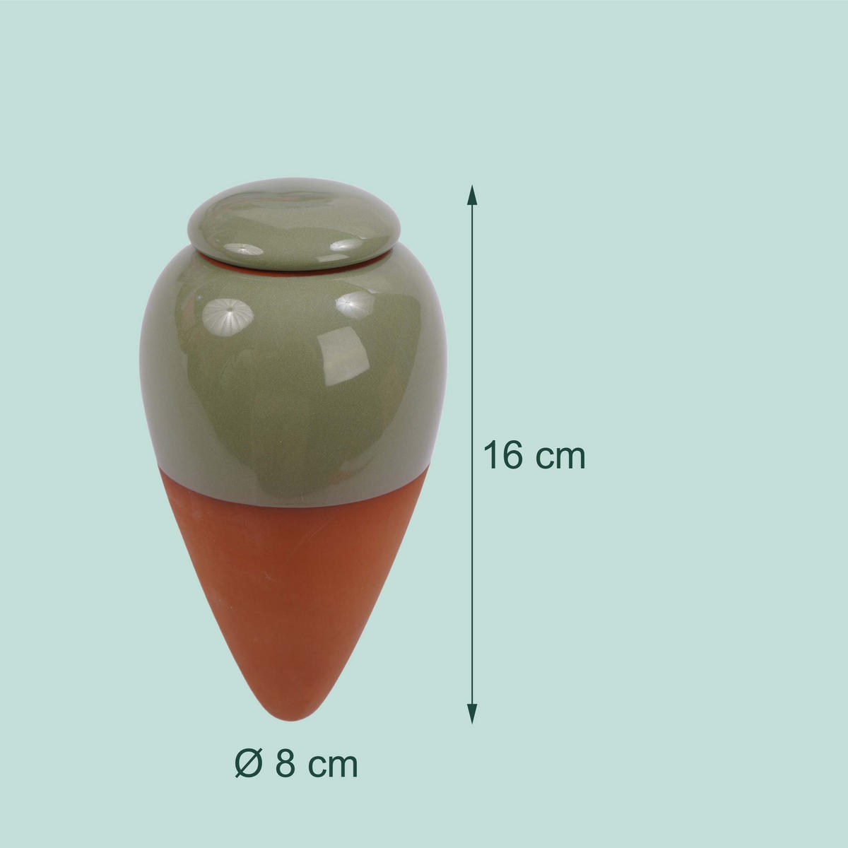 ZAVLAŽOVAČ Šalvia 4 ks-Set 350 ml s viečkom - viacfarebná, keramika (8/16/8cm) - Relaxdays