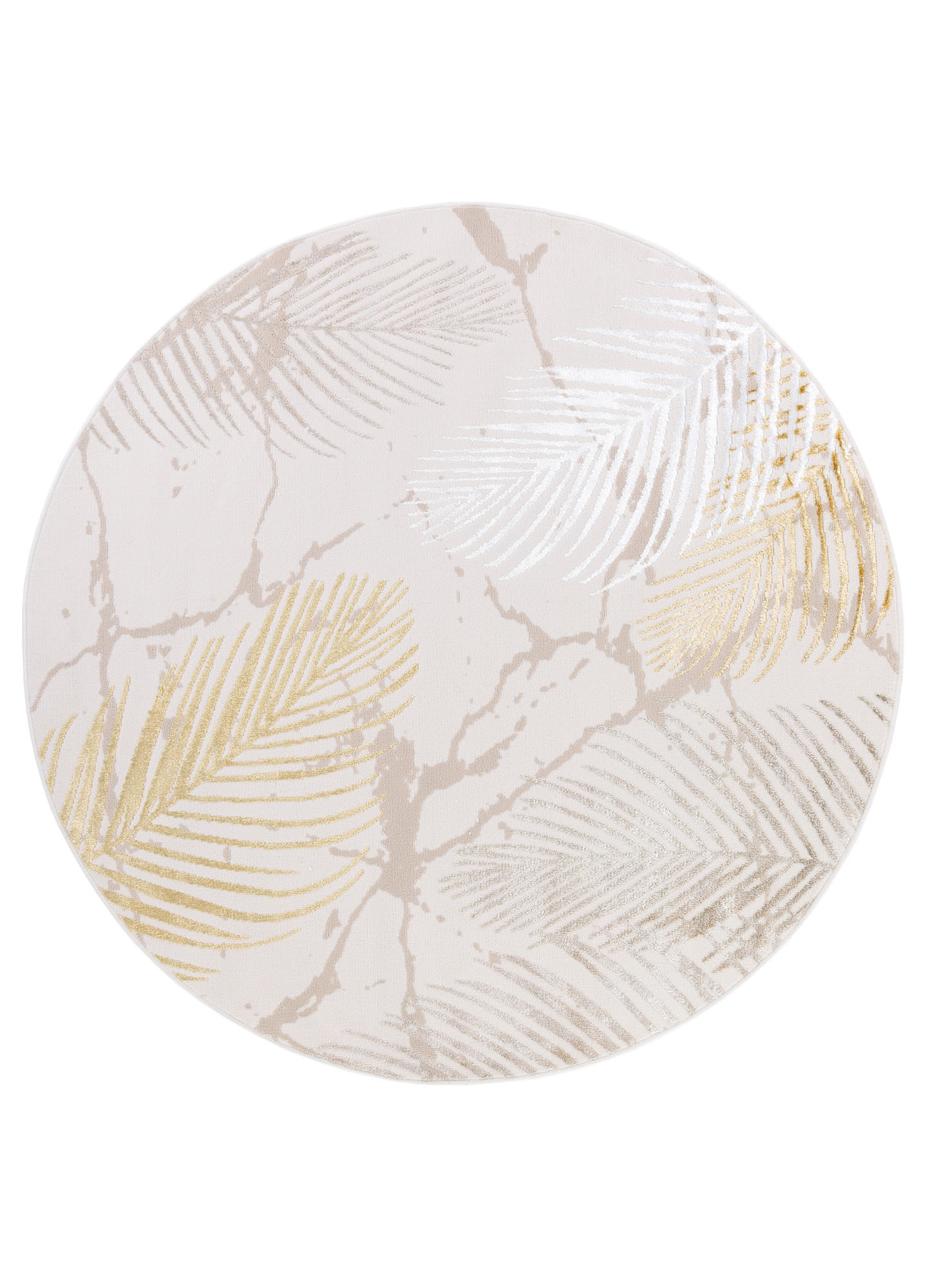 TEPPICH CRYSTAL ROUND Creme 80/80 cm - Creme, Kunststoff (80/80cm) - Tapiso