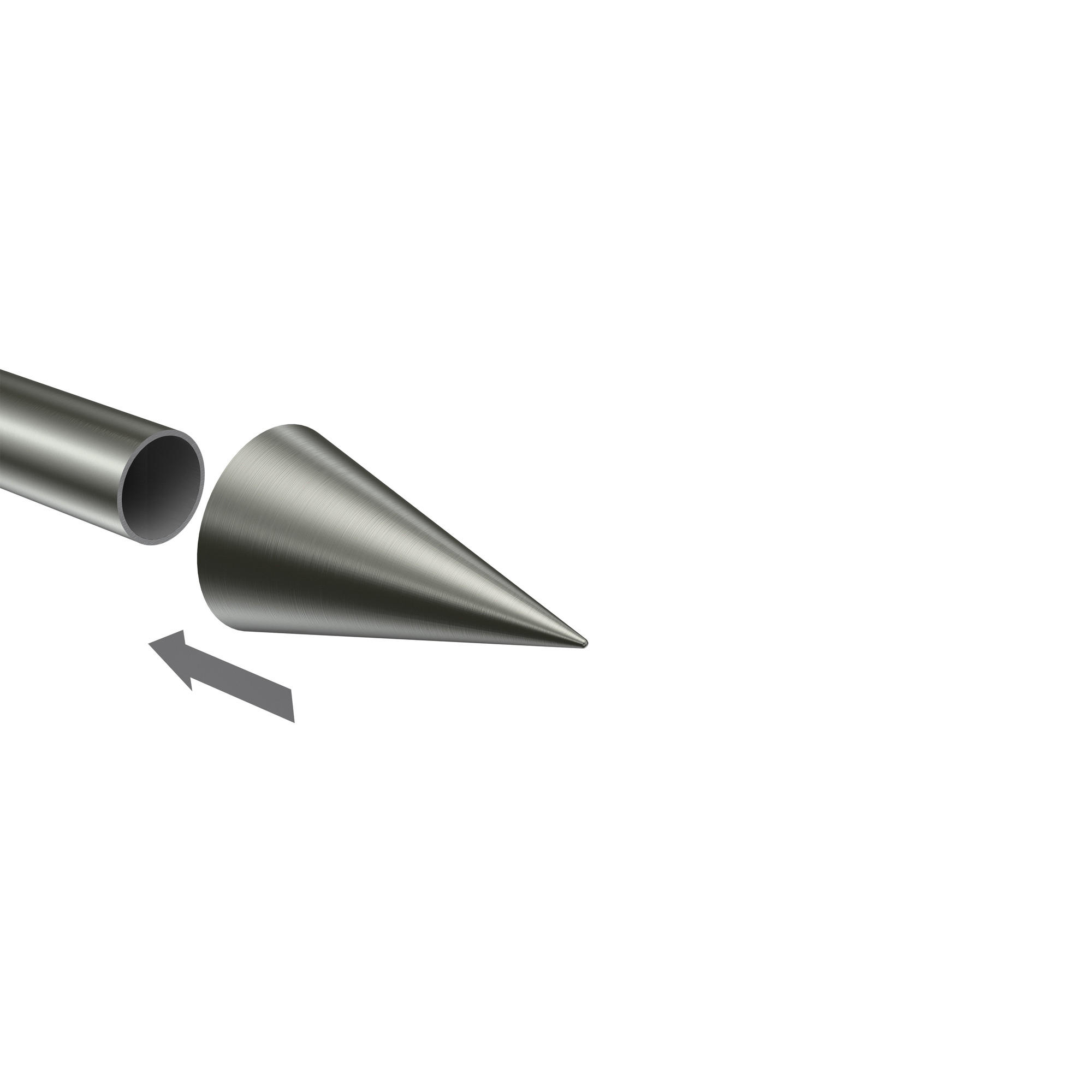 ENDSTÜCKE FÜR GARDINENSTANGEN 20 mm Ø, Savio Edelstahl-Optik, Packung 2 Stück - Edelstahlfarben, Metall (6/3.4/3.4cm) - INTERDECO