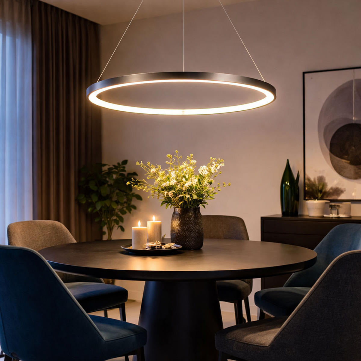 LED HÄNGELEUCHTE RALPH Silber - Silberfarben, Metall (60/60/120cm) - Globo Lighting