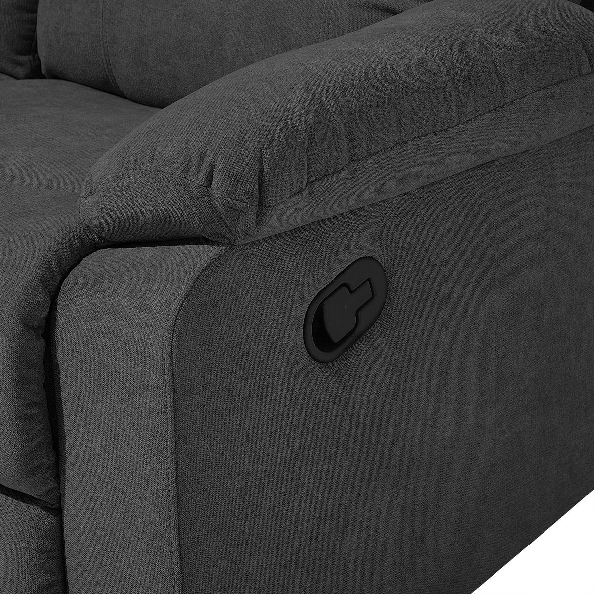 3-SITZER-SOFA Polsterbezug Dunkelgrau Bergen - Dunkelgrau, Textil (204/101/73cm) - Beliani