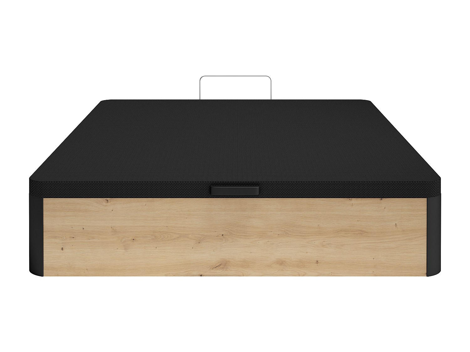 BETTGESTELL mit Bettkasten - 2 Personen - Holz, Platte - Schwarz, Naturfarben Hell - Schwarz/Naturfarben, Holz (140/200cm) - Vente-Unique
