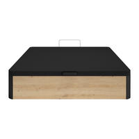 BETTGESTELL mit Bettkasten - 2 Personen - Holz, Platte - Schwarz, Naturfarben Hell - Schwarz/Naturfarben, Holz (140/200cm) - Vente-Unique