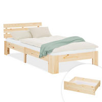 HOLZBETT mit Stauraum 90/200 cm natur - Braun, Holz (90/200cm) - Homestyle4u