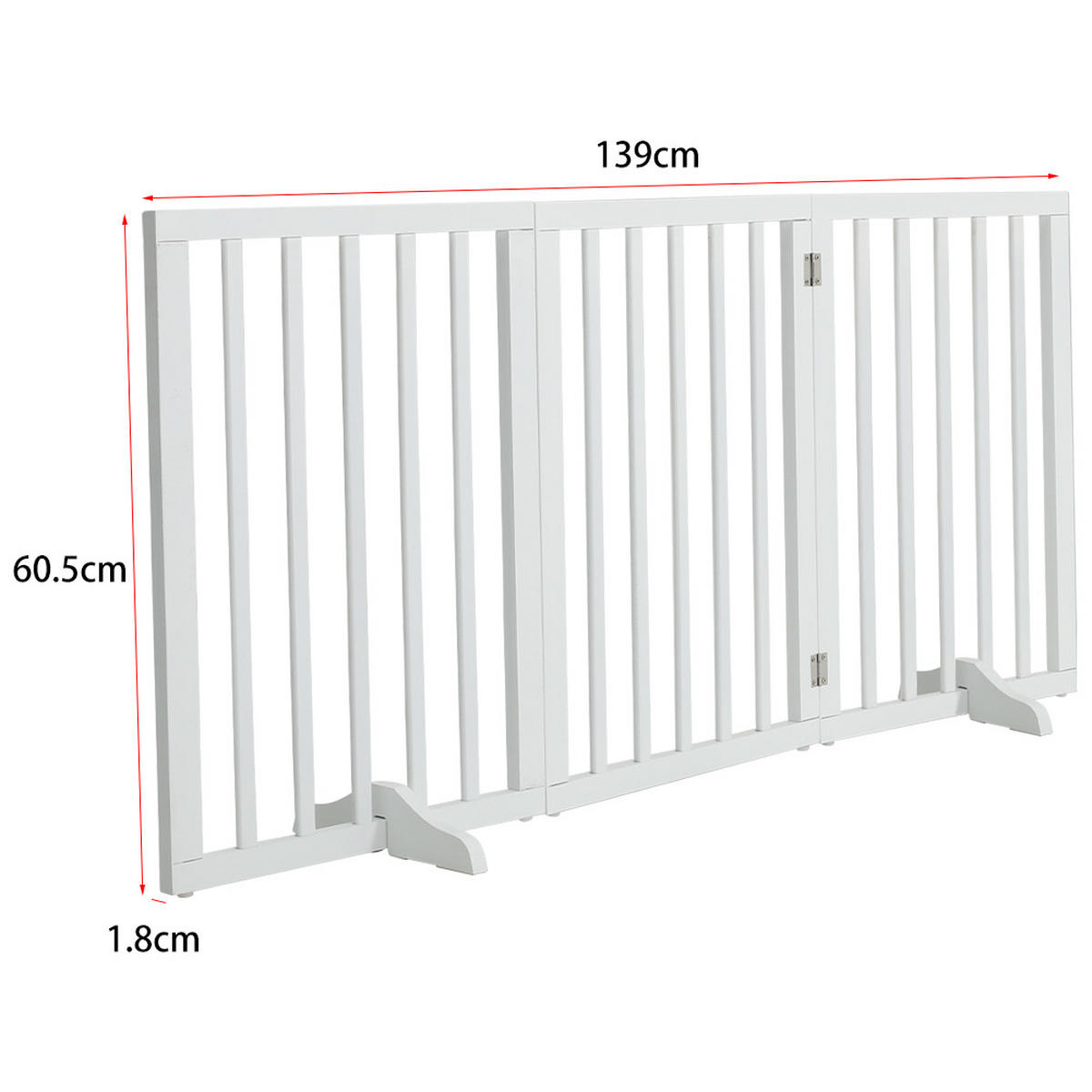 SCHUTZGITTER 3-Paneele Faltbar Freistehend MDF Weiß - Weiß, Holzwerkstoff (139/1.8cm) - Livingandhome