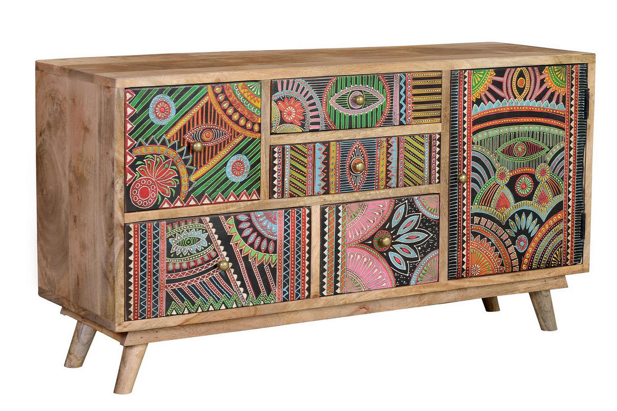 KOMMODE aus Mangoholz - Braun, Holz (100/55/32cm) - Giner y Colomer