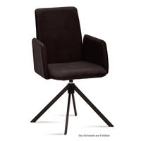 ARMLEHNSTUHL drehbar (8er-Set) Deasia 52x92x60 Schwarz/Espresso - Dunkelbraun/Schwarz, Kunststoff (60/92/52cm) - 58aufmkessel