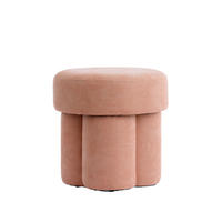 SITZPOUF Curtea Orange Ø42/43 cm - Orange, Holz (42/43/42cm) - Light & Living