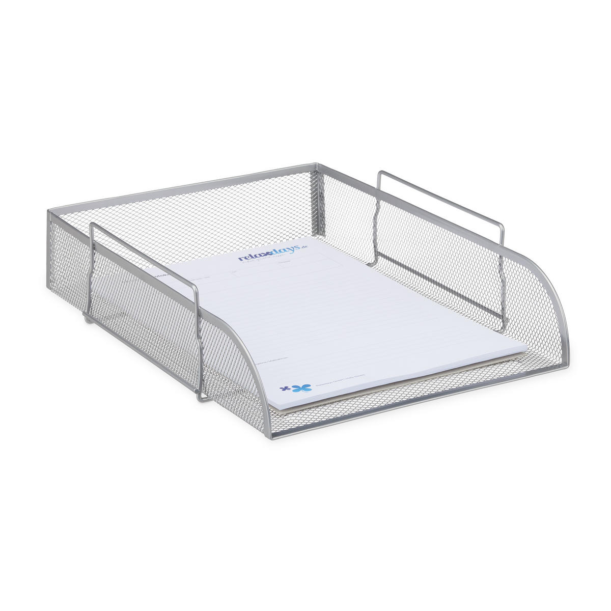 UKLADANIE dokumentov - strieborná, kov (26/8.5/33.5cm) - Relaxdays