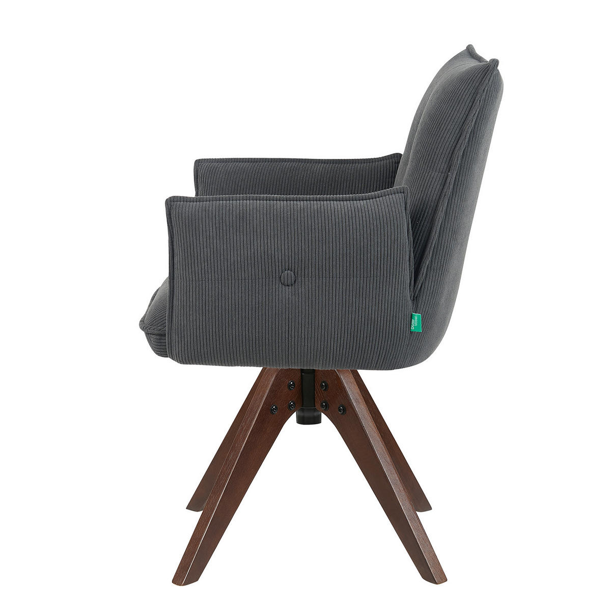 ARMLEHNSTUHL Mika-Emil 2er-Set - Anthrazit/Nussbaumfarben, Eichenholz/Holz (60/88/63cm) - DUBI Möbel