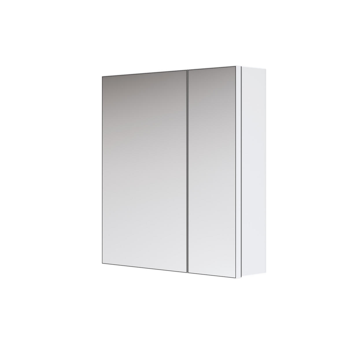 SPIEGELSCHRANK doppeltürig mattweiß 65/60/14,5 cm - Weiß, Glas (60/65/15cm) - EMKE