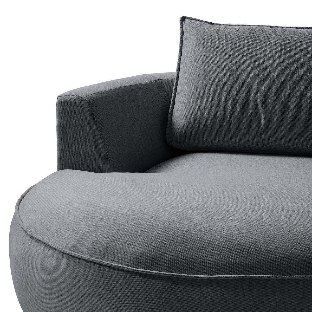 OTTOMANE - modular - Schwarz/Grau, Kunststoff/Textil (196/82/146cm) - home24