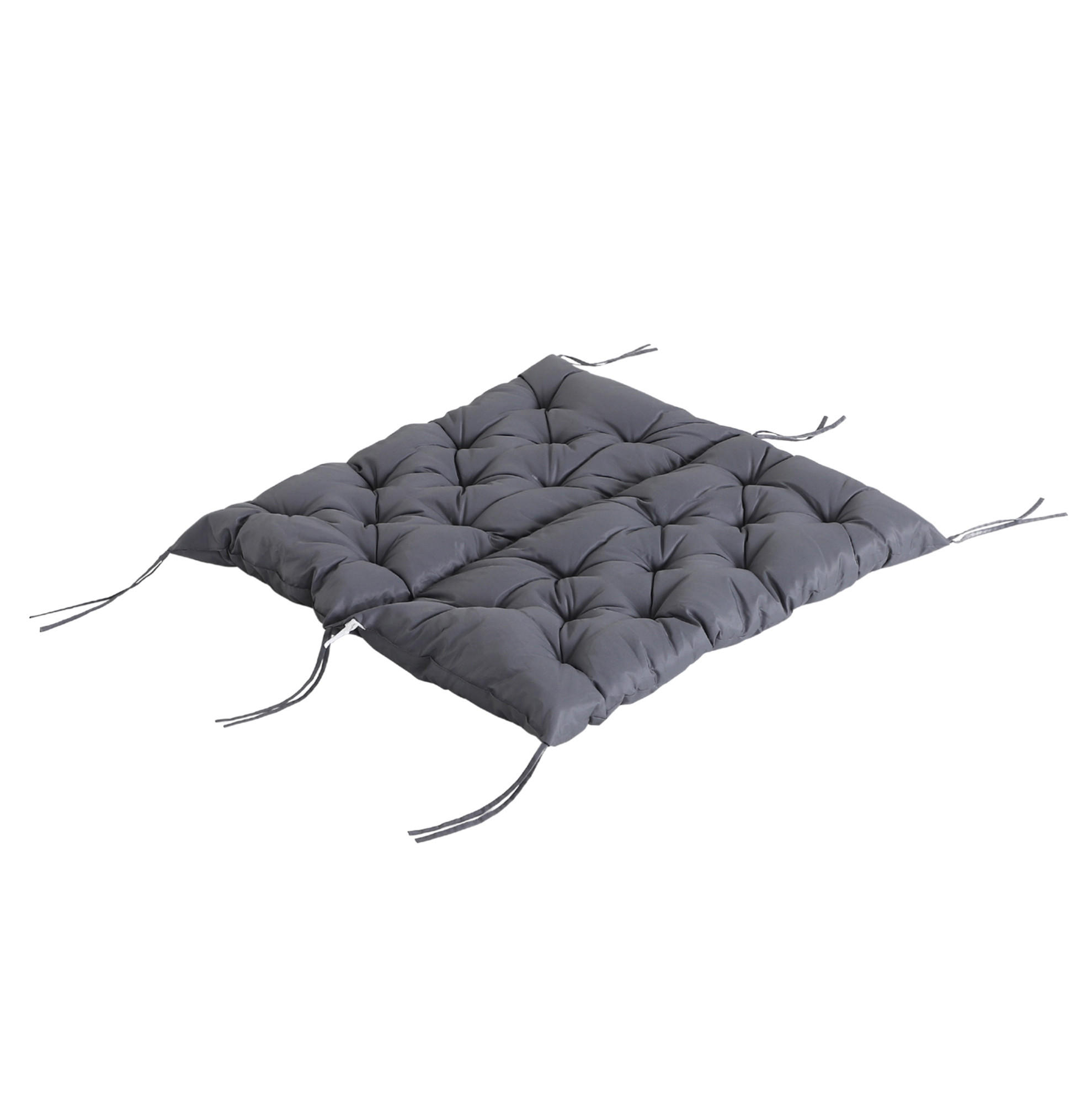 BANKAUFLAGE aus Polyester 100x98x8 cm in Dunkelgrau mit 6 Bändern - Dunkelgrau, Textil (98/8/100cm) - Modfu