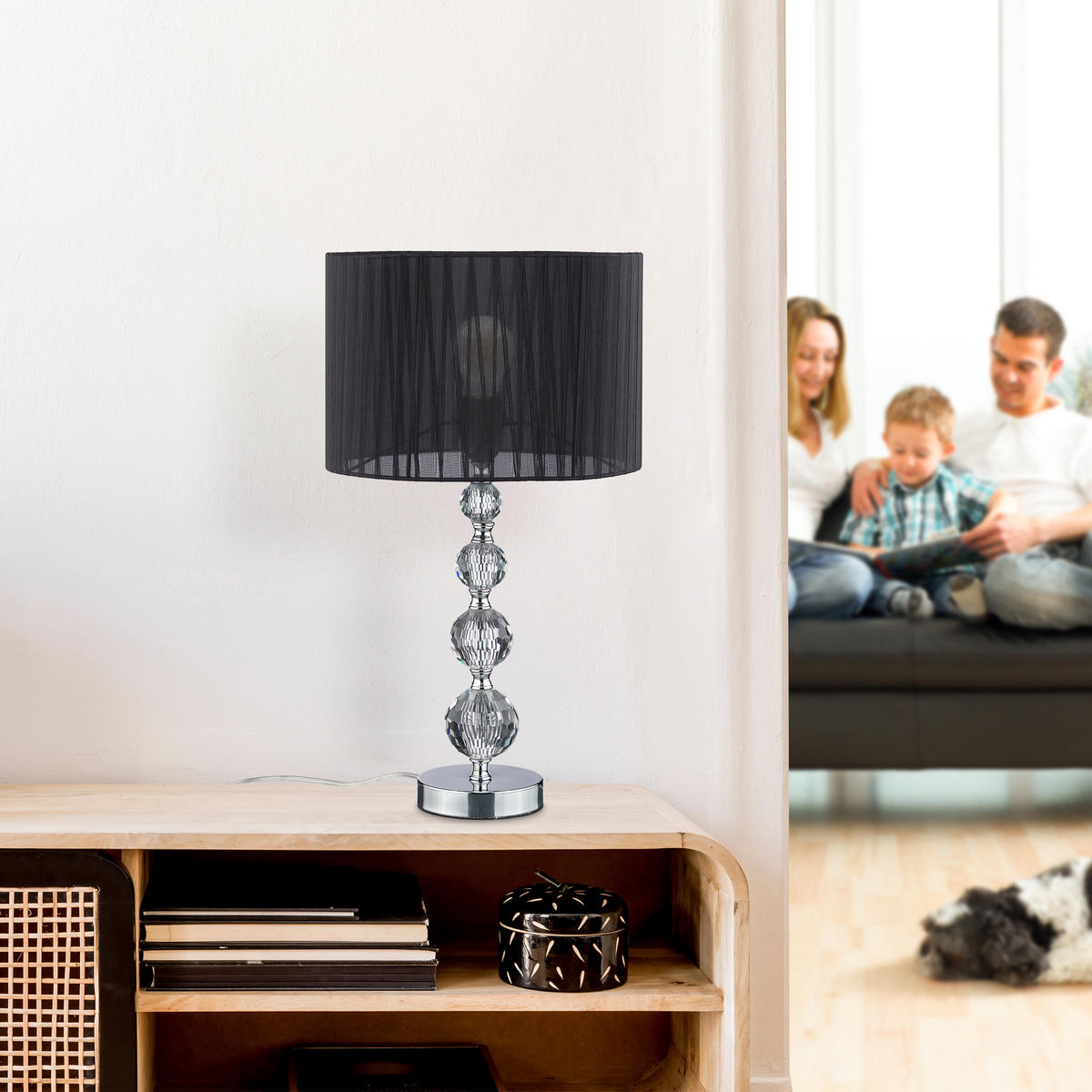 TISCHLAMPE - Multicolor, Glas/Textil (29.5/29.5/54cm) - Relaxdays