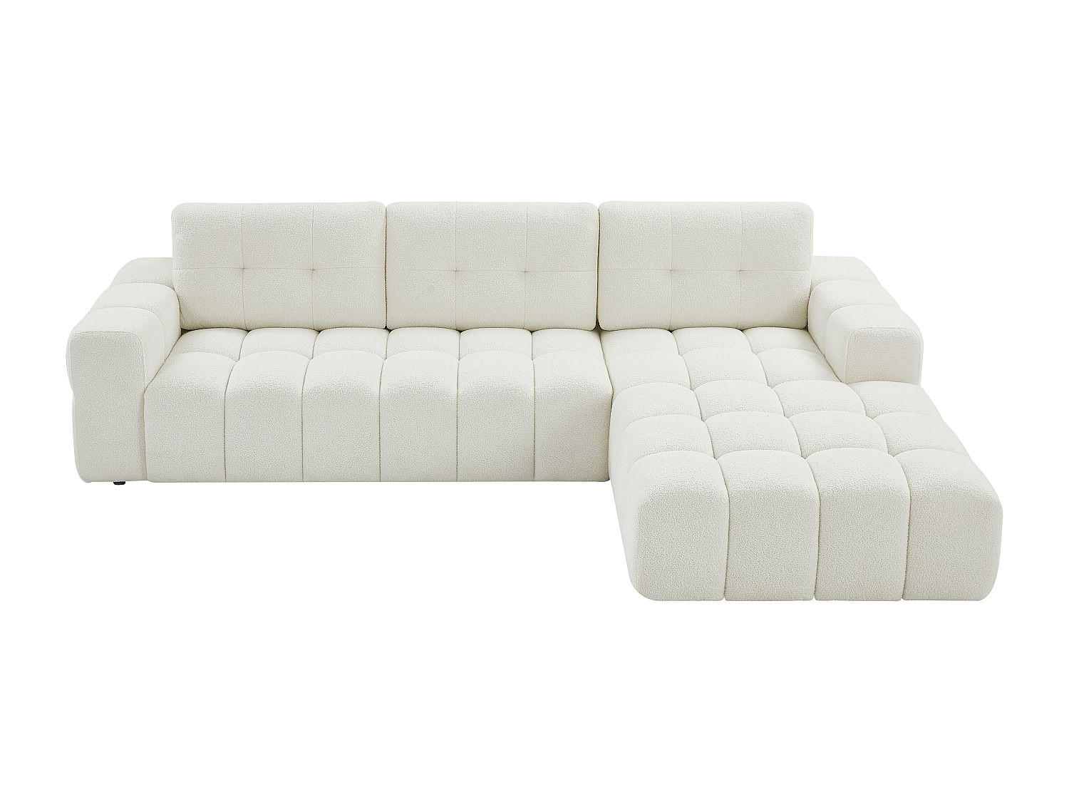 SOFA - 5 Personen - stoff - weiß Sopelana - Weiß, Textil (278/78/190cm) - Vente-Unique