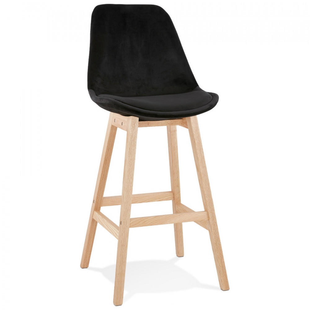BARHOCKER Schwarz 48x113x56cm - Schwarz, Holz/Textil (48/113/56cm) - AlterEgo