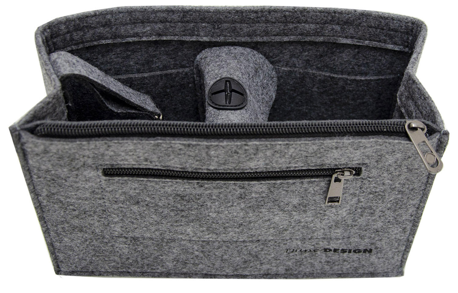 TASCHENORGANIZER S, Filz, 23x10x16cm, Grau - Grau, Kunststoff (23/10/16cm) - Dunedesign