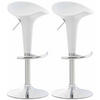 BARHOCKER 2er Set Kunststoff weiß - Chromfarben/Weiß, Kunststoff/Metall (37/87/37cm) - CLP