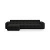 ECKSOFA links Kendal aus strukturiertem Stoff schwarz 5 Sitzplätze - Schwarz, Textil (173/357cm) - Micadoni