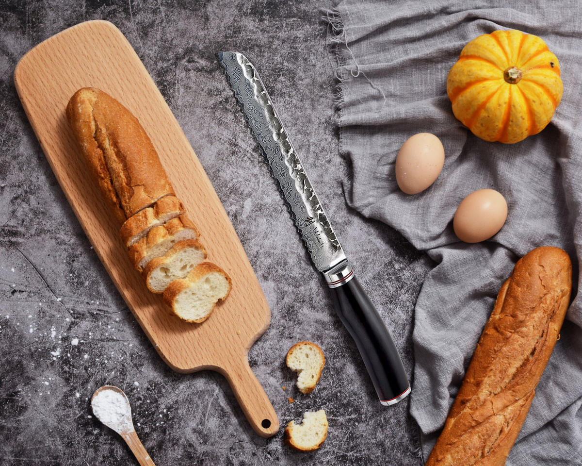 BROTMESSER 20 cm - Schwarz, Holz/Metall (34cm) - Wakoli