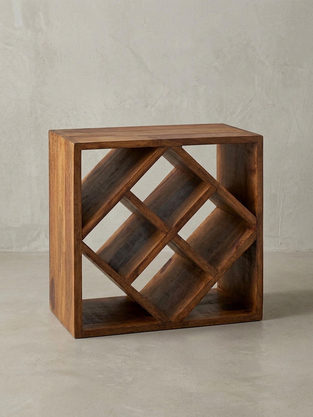 WEINREGAL Massivholz für 8 Flaschen platzsparend - Braun, Holz (40/40/25cm) - KADIMA DESIGN