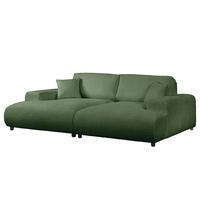 BIGSOFA - Dunkelgrün/Schwarz, Kunststoff/Textil (237/79/144cm) - home24