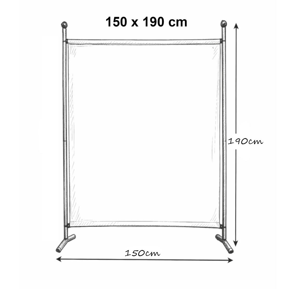 PARAVENT 1-tlg. 150x190 cm Schwarz - Schwarz, Metall (150/190cm) - QUICK STAR