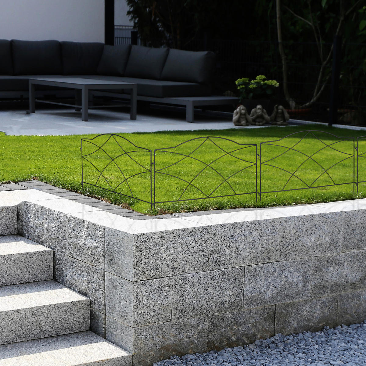 6XBEETZAUN - Schwarz, Metall (61/46/1cm) - Relaxdays