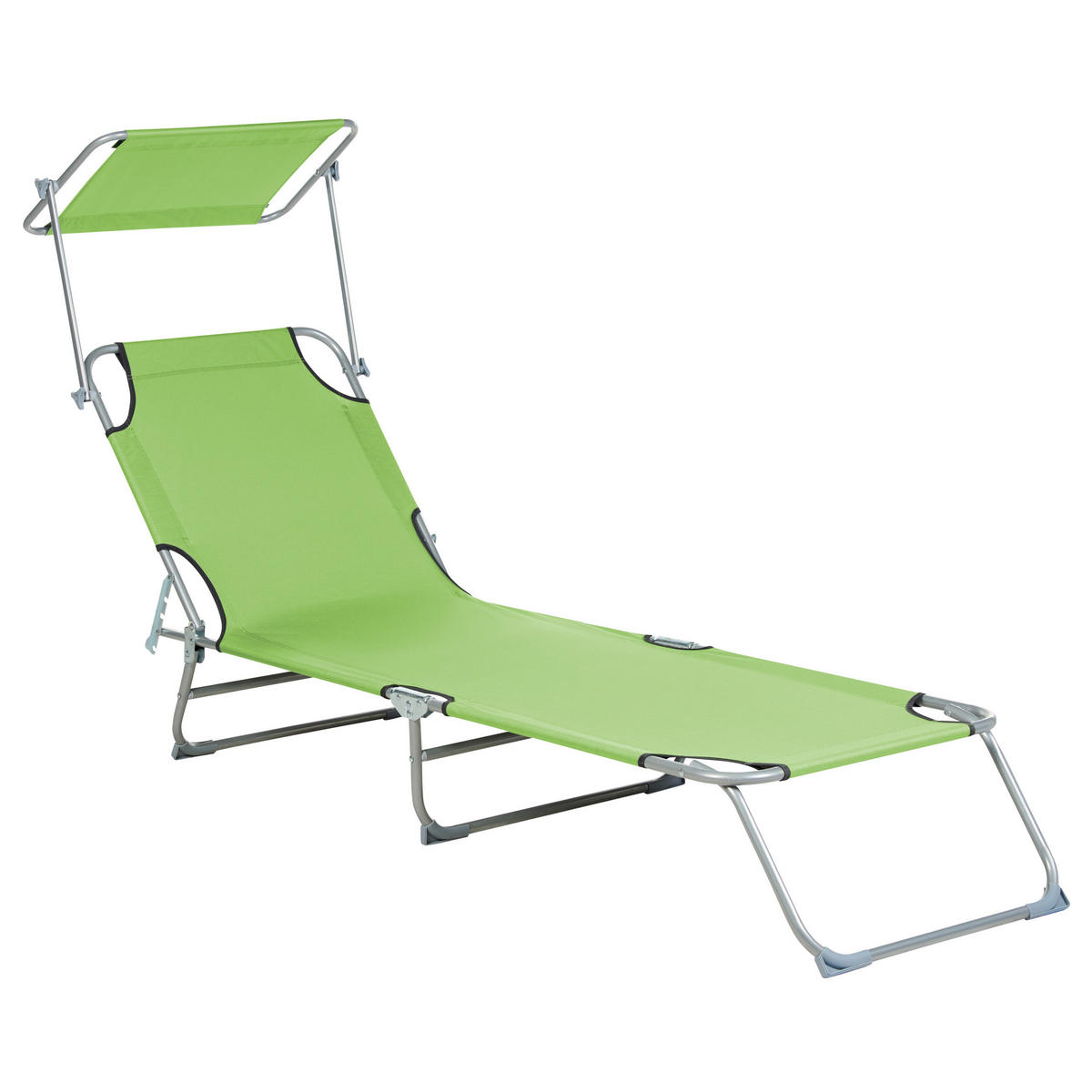 GARTENLIEGE Grün Foligno - Grün, Metall (205/80/58cm) - Beliani