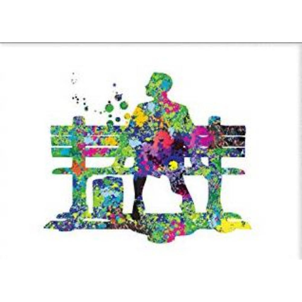 POSTER Mann Auf Der Bank A4 Schwarzer Rahmen - Schwarz, Papier (29.7/5/21cm) - Nacnic