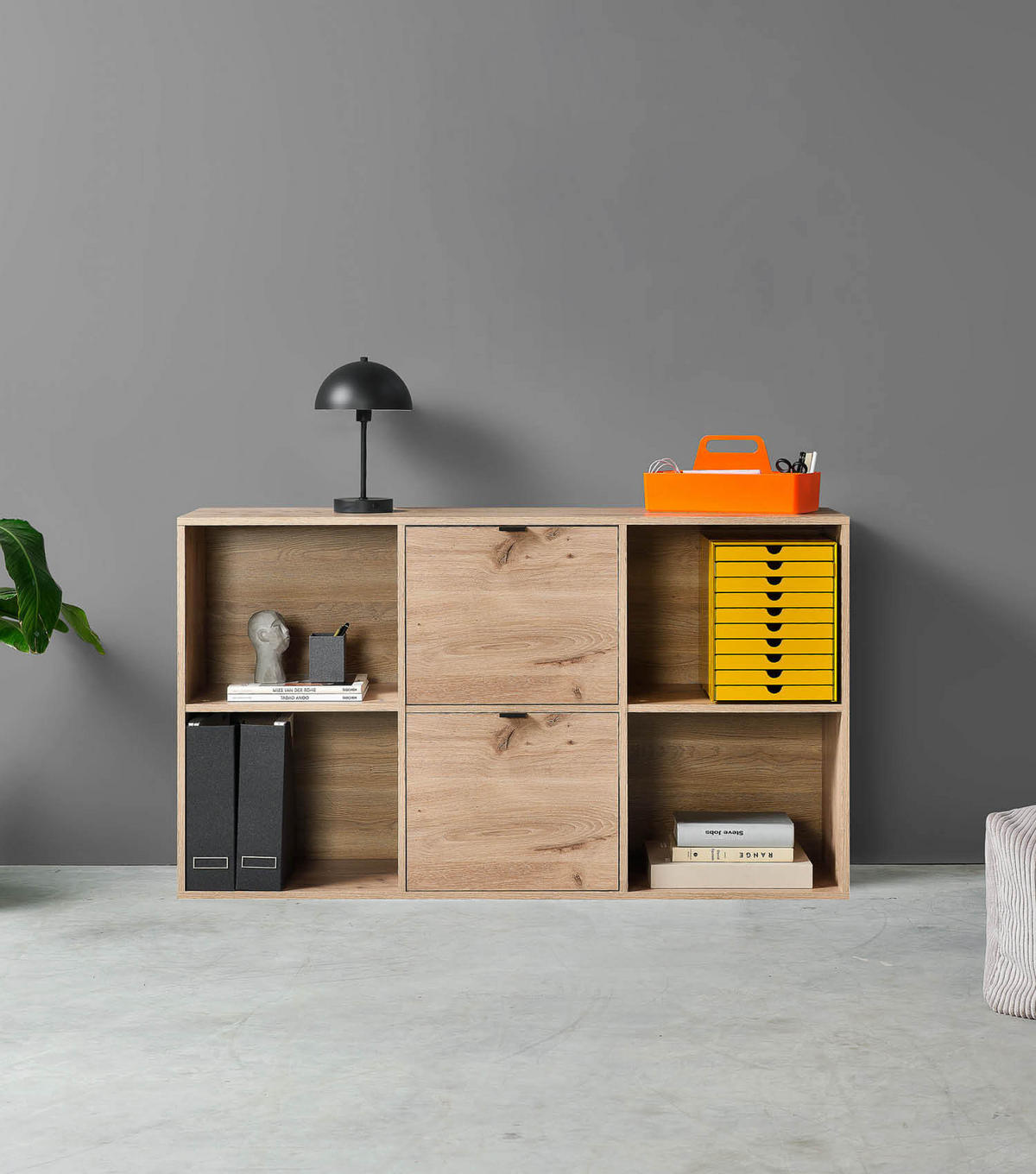 REGALEINSATZ Die Aufgeräumten - Eichefarben/Anthrazit, Holzwerkstoff (41/68/2cm) - Mokebo