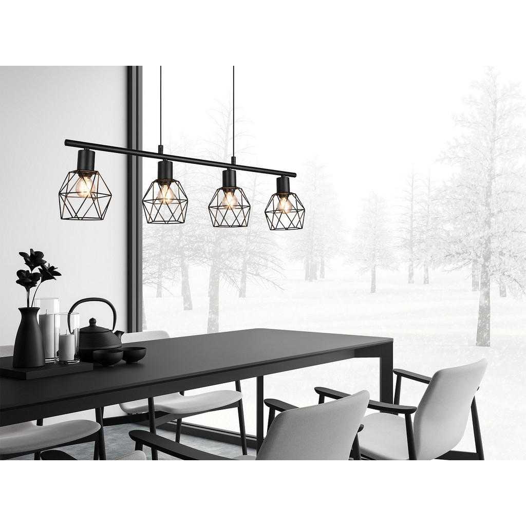 Thumbnail - meineWunschleuchte Pendelleuchte, Schwarz, Metall, E14, 75x150x12 cm, Lampen & Leuchten, Innenbeleuchtung, Hängelampen, ...