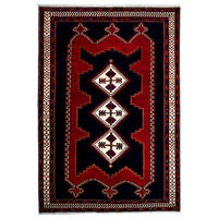 TEPPICH Afshar Blau 233/159 cm Schurwolle - Blau, Textil (159/233cm) - Looma