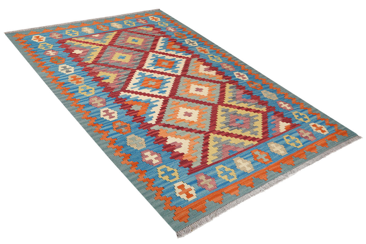 HANDWEBTEPPICH Kelim Gashgai Rot 183/127 cm Schurwolle - Rot, Textil (127/183cm) - Looma