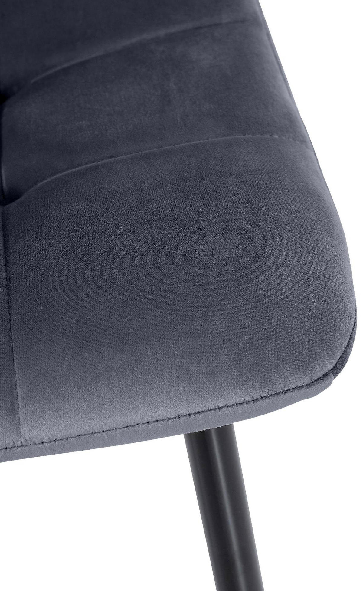 STUHL Samt Dunkelgrau - Dunkelgrau, Textil/Metall (45/84/55cm) - CLP