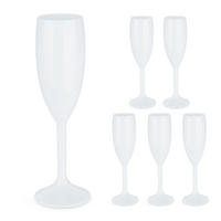 6xSEKTGLÄSER - Weiß, Kunststoff (0.17L) - Relaxdays