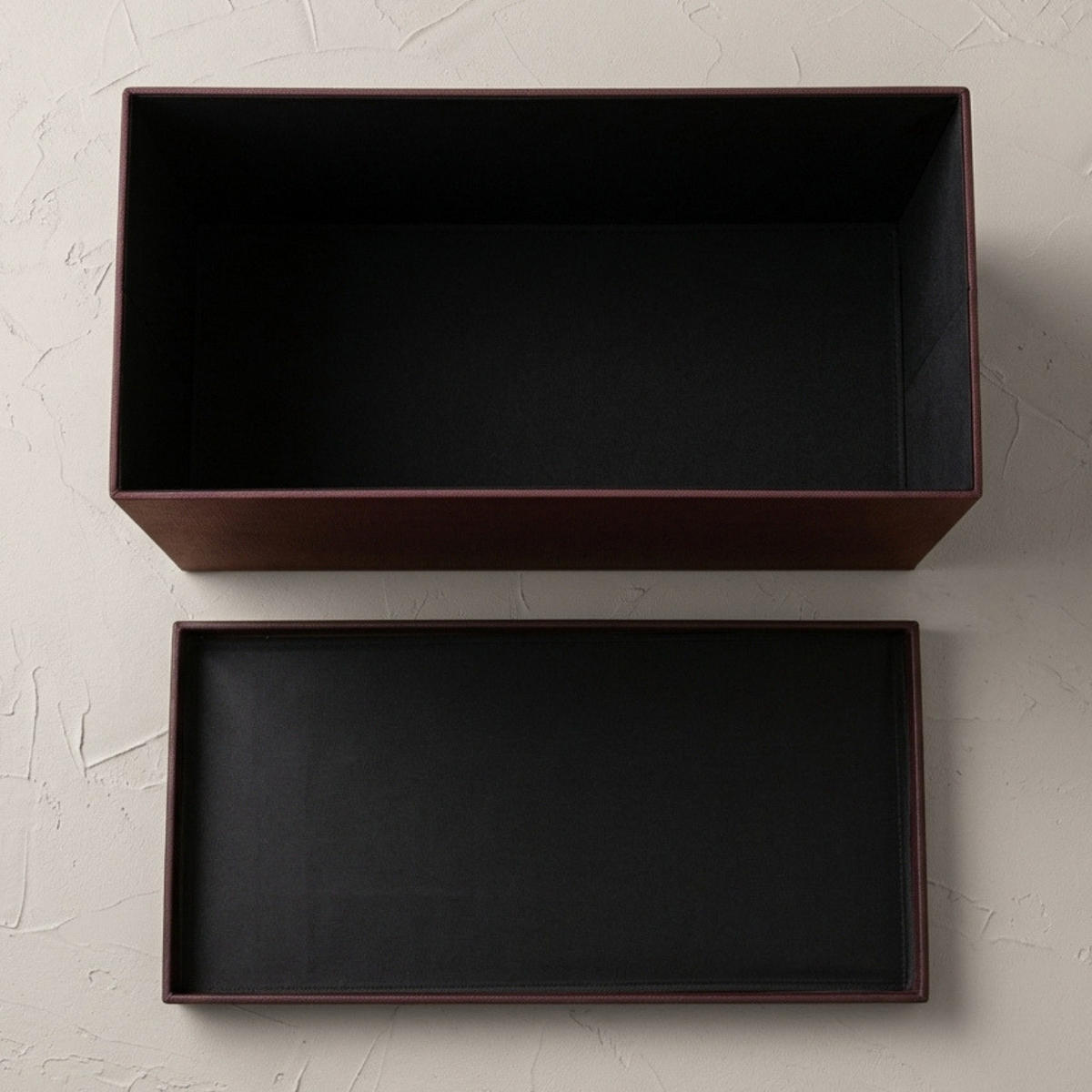 HOCKER mit Stauraum aus Kunstleder - Braun, Leder (40/40/80cm) - SCENA LIVING