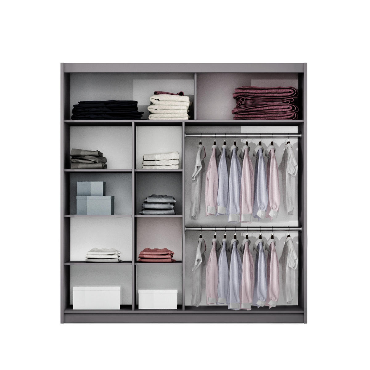 SCHWEBETÜRENSCHRANK RIVEN 203/215/61 cm 2-türig Braun - Braun, Holzwerkstoff (203/215/61cm) - MASSENO