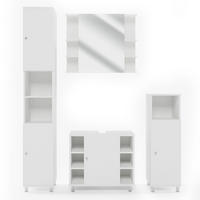 BADMÖBEL-SET Fynn Weiß 4 Teile - Weiß, Holzwerkstoff (60/54/32cm) - Vicco