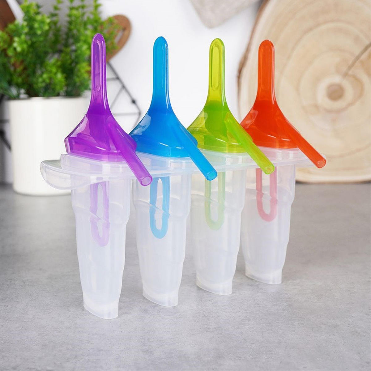 EISCREMEFORM 4 Stück transparent - Multicolor, Kunststoff (21/19/11cm) - Excellent Houseware